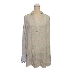 Free People FP One Waverly Tunic Women's Sequin Top Size Large